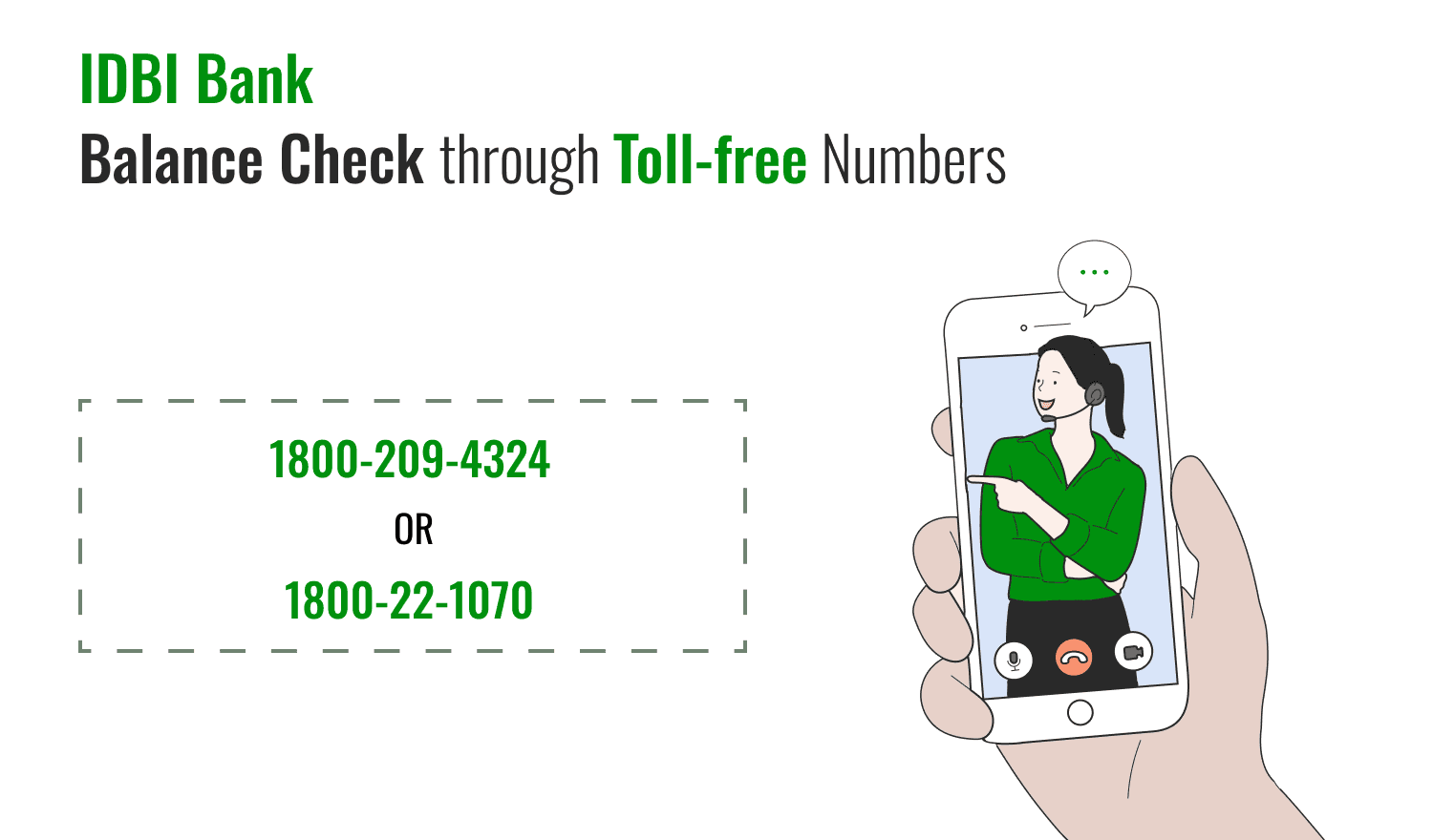 IDBI Bank Balance Check Toll-free Numbers